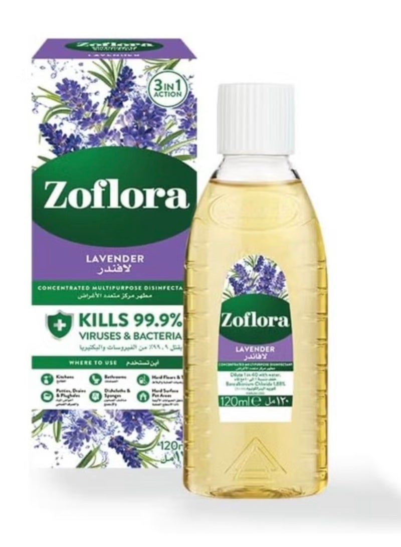 Zoflora Concentrated Multipurpose Disinfectant - Lavender 120ml - Image 1